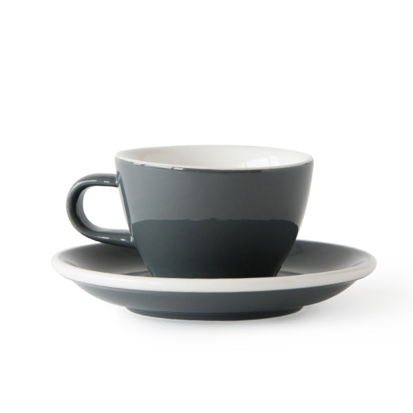 Acme 150ml Flat White Cup &amp; Saucer Grey