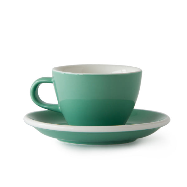 Acme 150ml Flat White Cup &amp; Saucer green