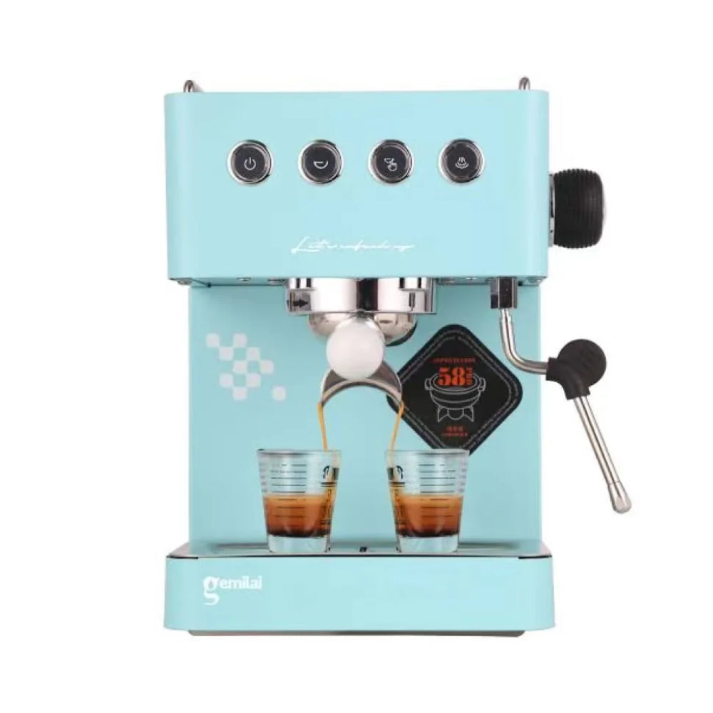 Gemilai CRM3005G Semi-Automatic Coffee Machine (Blue)