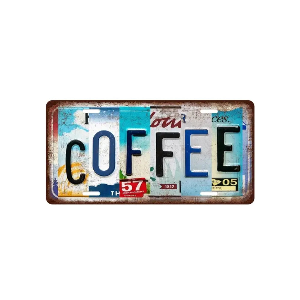 Coffee Sign Number Plate
