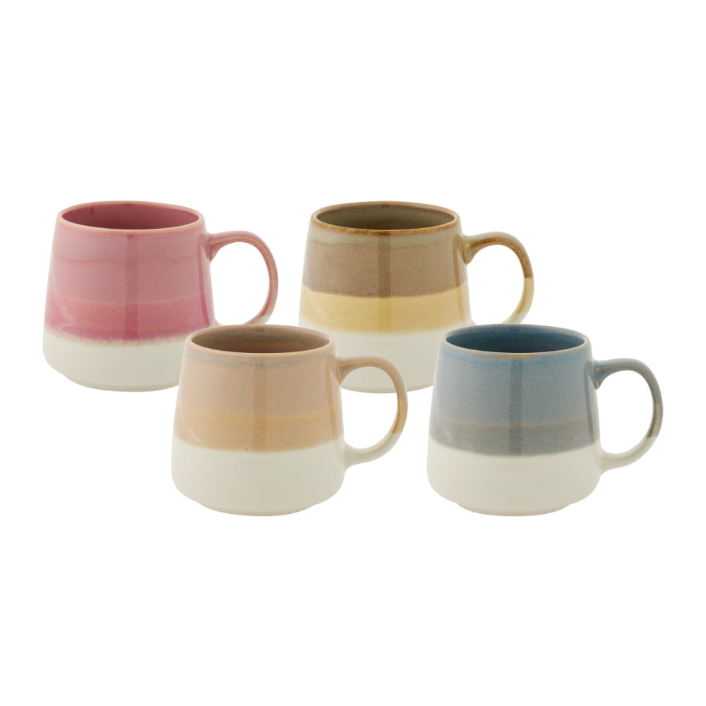 Bundanoon Tapered Reactive Banded Mug - Set Of 4