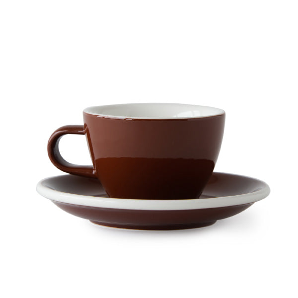 Acme 150ml Flat White Cup &amp; Saucer weka brown