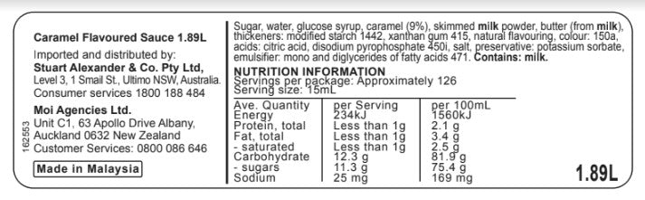 Monin Caramel Sauce 1.89L